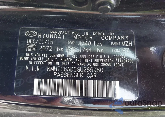 KMHTC6AD3GU285980: 42498895