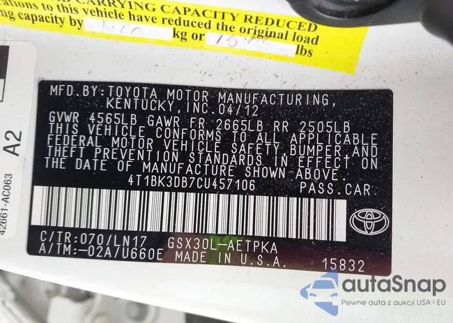 4T1BK3DB7CU457106: 42498993