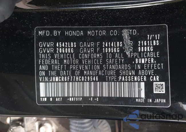 JHMCR6F77HC029546: 42499018