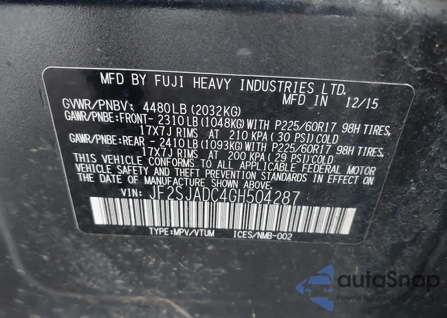 JF2SJADC4GH504287: 42499092