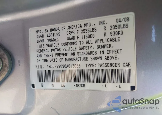 1HGCS22898A013066: 42499110