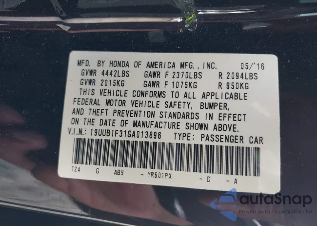 19UUB1F31GA013896: 42499126