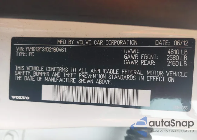 YV1612FS1D2180461: 42498316