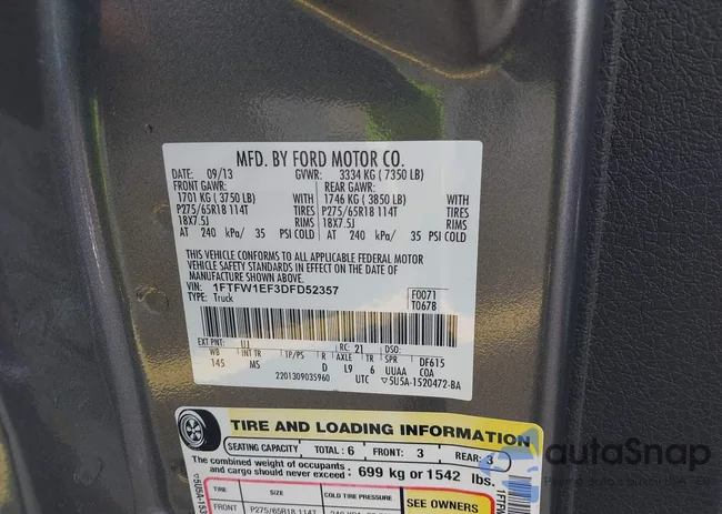 1FTFW1EF3DFD52357: 42498392