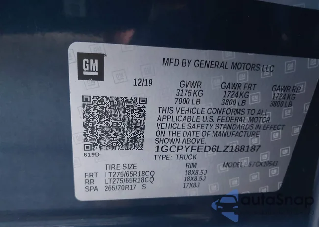 1GCPYFED6LZ188187: 42498509