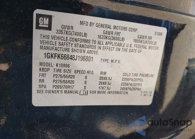 1GKFK66848J196801: 42498567