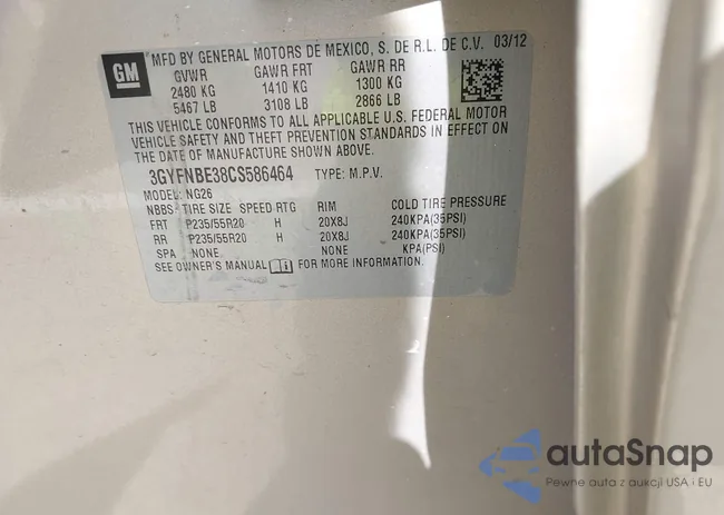 3GYFNBE38CS586464: 42498643