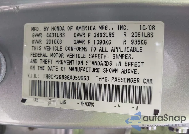 1HGCP26899A059963: 42499687