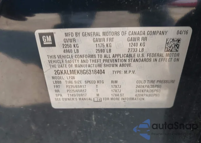 2GKALMEK8G6318404: 42499766