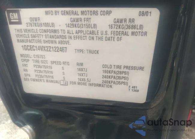 1GCEC14VX2Z122467: 42499976