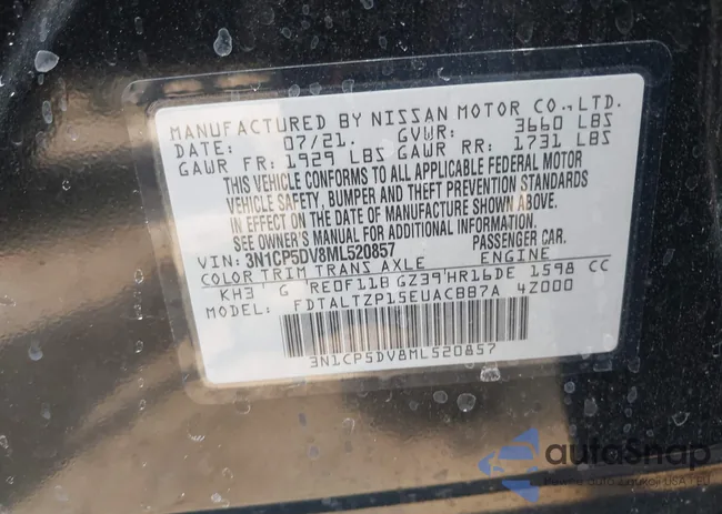 3N1CP5DV8ML520857: 42500148