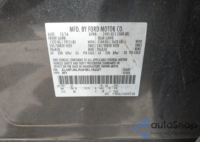 2LMPJ6LR2HBL16227: 42500229