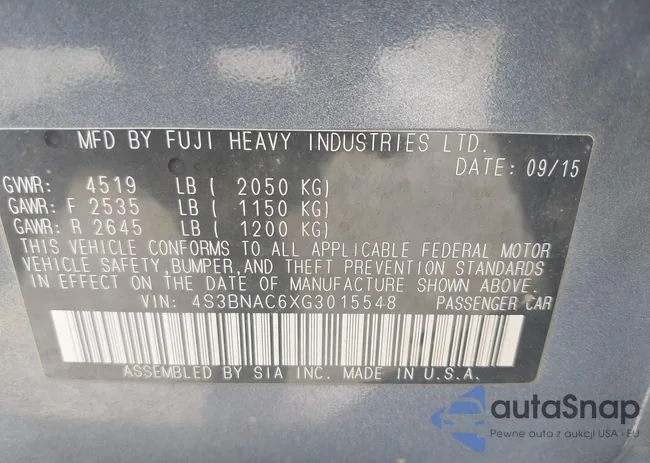 4S3BNAC6XG3015548: 42500724