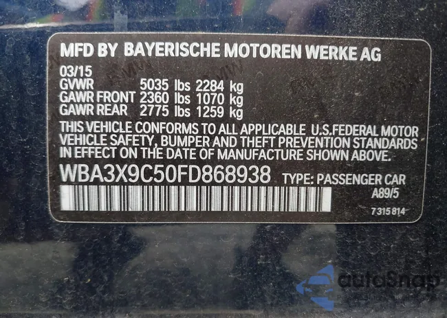 WBA3X9C50FD868938: 42500785