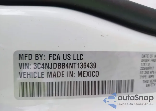 3C4NJDBB4NT136439: 42500800