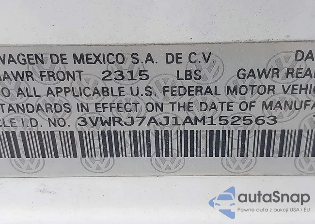 3VWRJ7AJ1AM152563: 42500824
