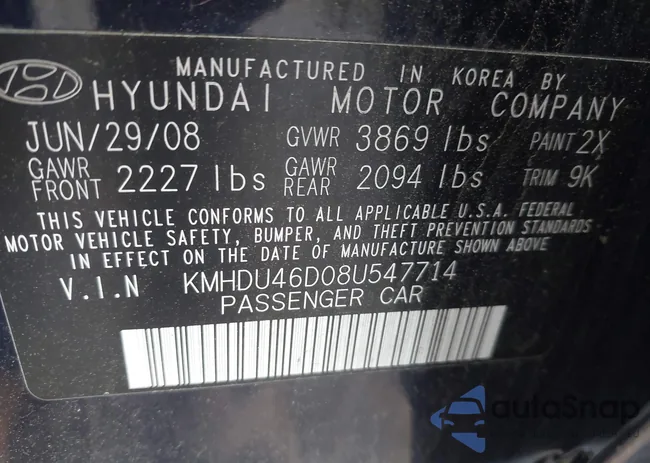 KMHDU46D08U547714: 42500877