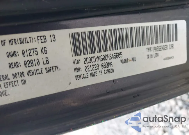 2C3CDYAG0DH645605: 42501042