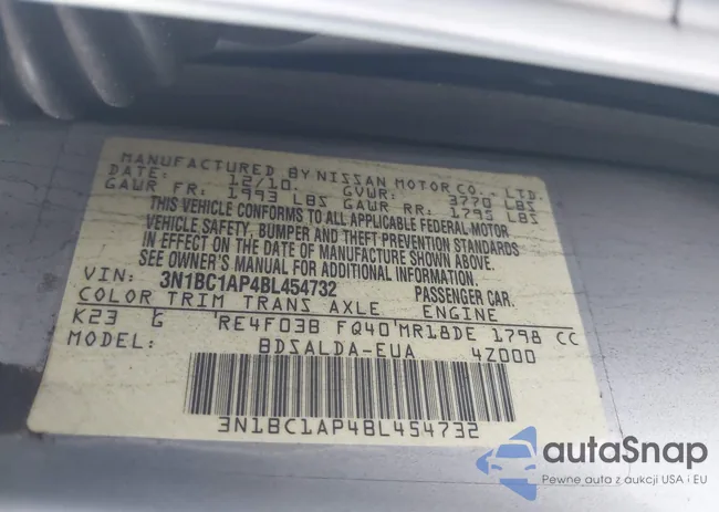 3N1BC1AP4BL454732: 42501211