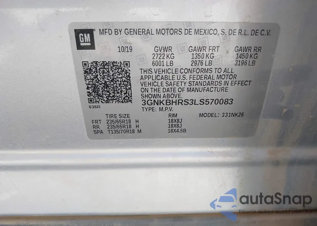 3GNKBHRS3LS570083: 42500284