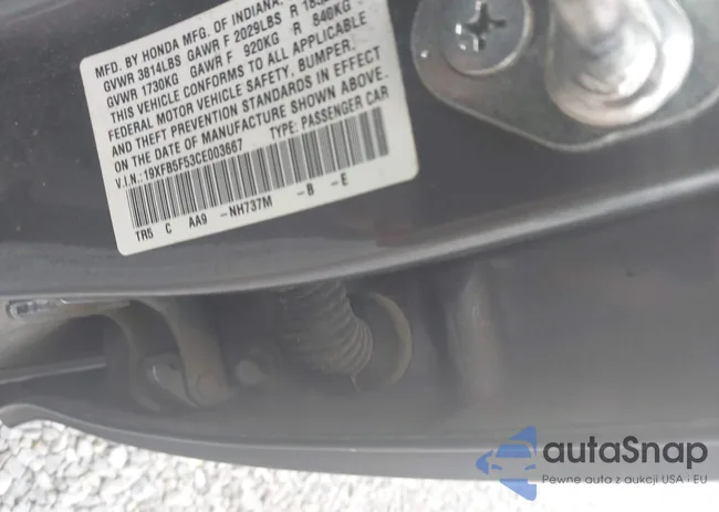 19XFB5F53CE003667: 42500540