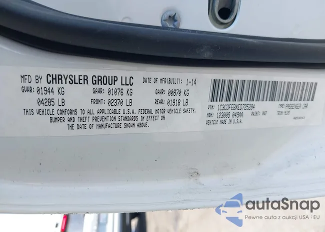 1C3CDFEBXED725284: 42500630