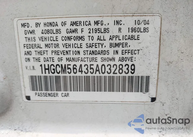 1HGCM56435A032839: 42501661