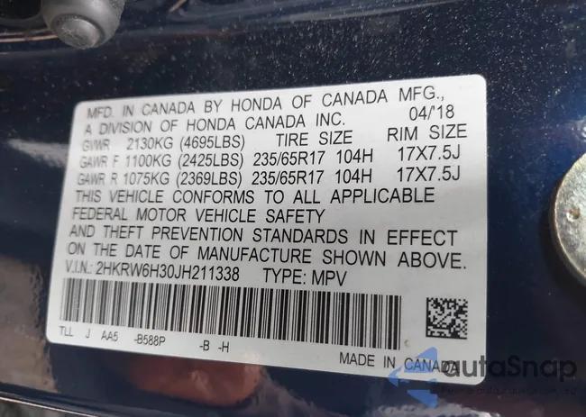 2HKRW6H30JH211338: 42501678