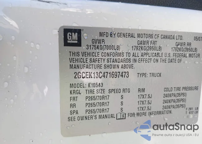 2GCEK13C471697473: 42501802