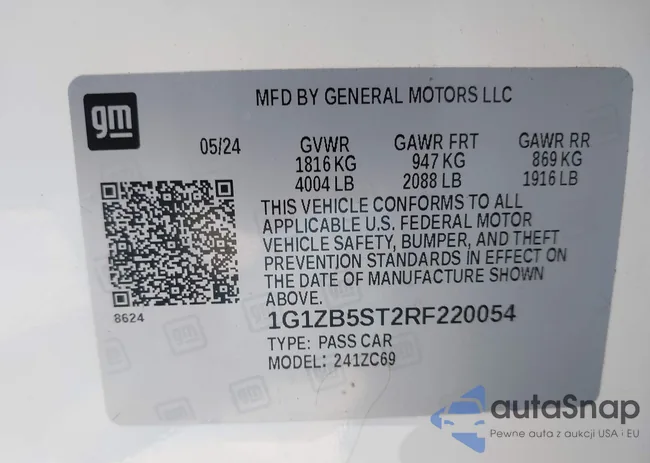 1G1ZB5ST2RF220054: 42501813