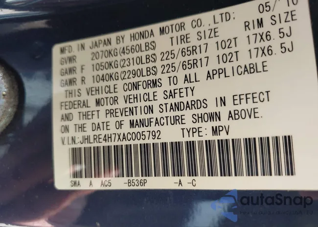 JHLRE4H7XAC005792: 42501817