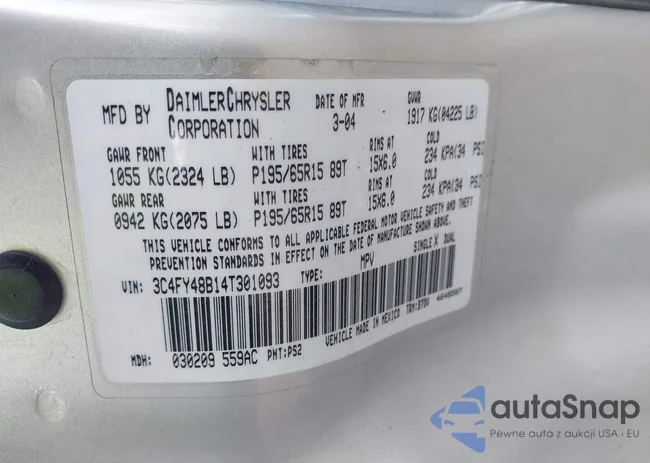 3C4FY48B14T301093: 42501911