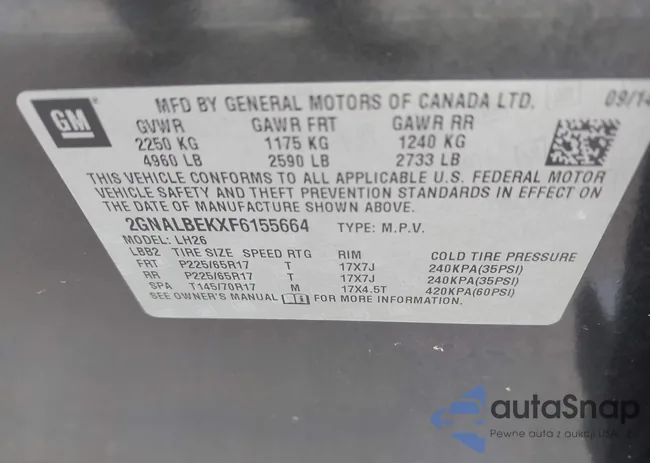 2GNALBEKXF6155664: 42501951