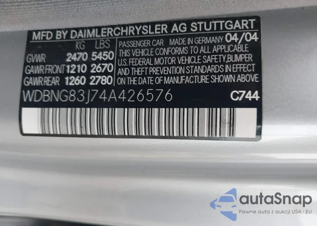 WDBNG83J74A426576: 42502040