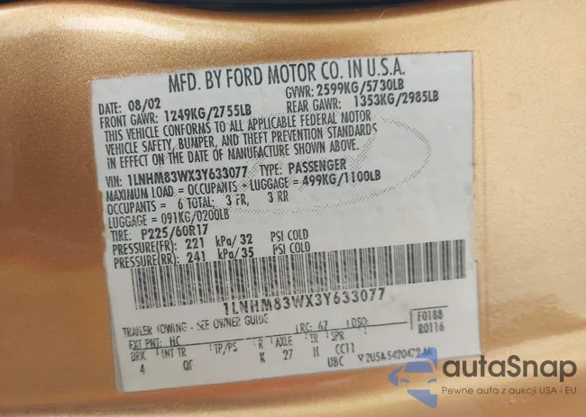 1LNHM83WX3Y633077: 42501273