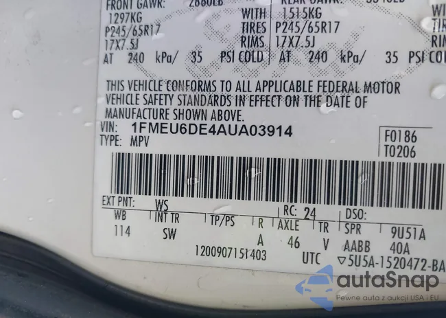 1FMEU6DE4AUA03914: 42501330