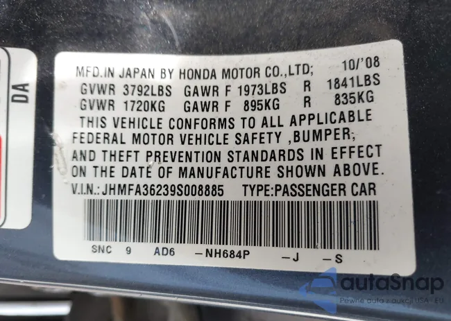 JHMFA36239S008885: 42501458