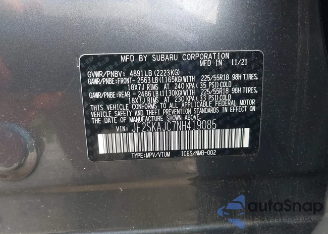 JF2SKAJC7NH419085: 42502657