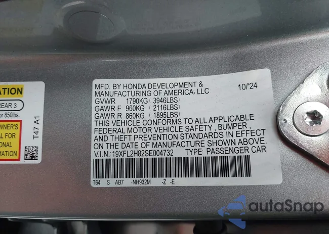 19XFL2H82SE004732: 42502661