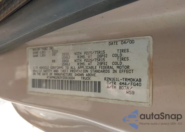 4TAPM62N3YZ661684: 42502663