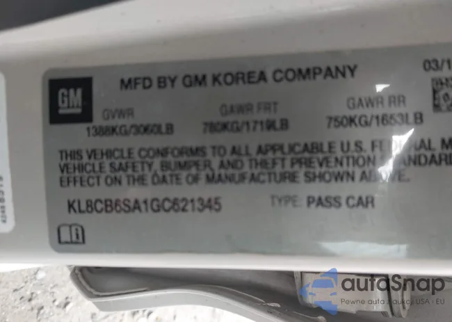 KL8CB6SA1GC621345: 42502682