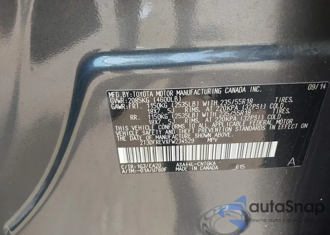 2T3DFREVXFW234529: 42502689