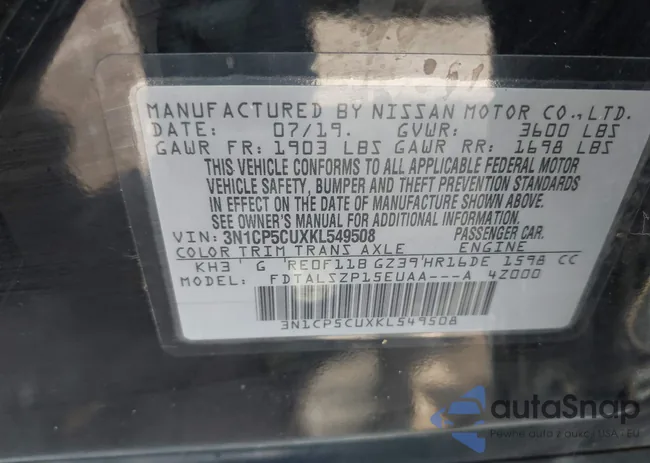 3N1CP5CUXKL549508: 42502798