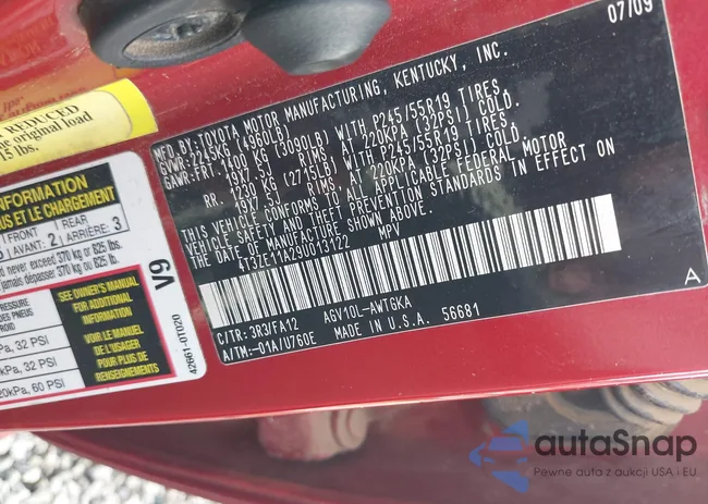 4T3ZE11A29U013122: 42502972