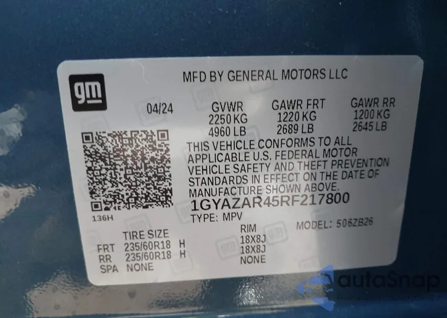 1GYAZAR45RF217800: 42502262