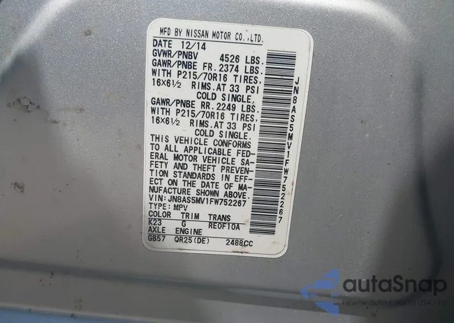 JN8AS5MV1FW752267: 42502266