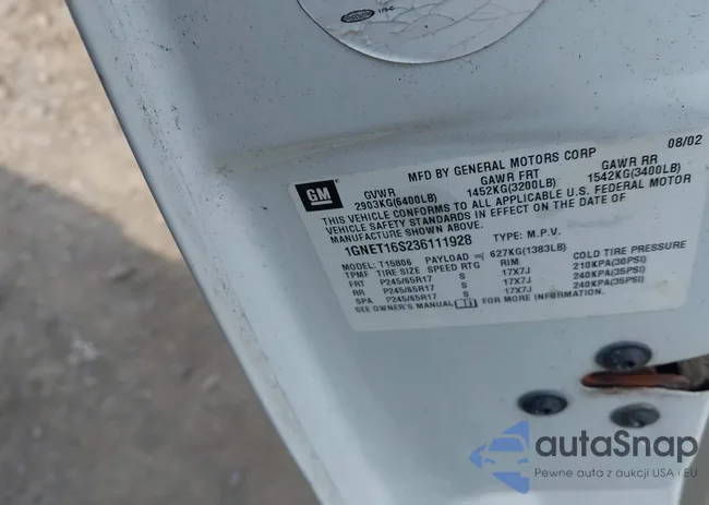 1GNET16S236111928: 42502502