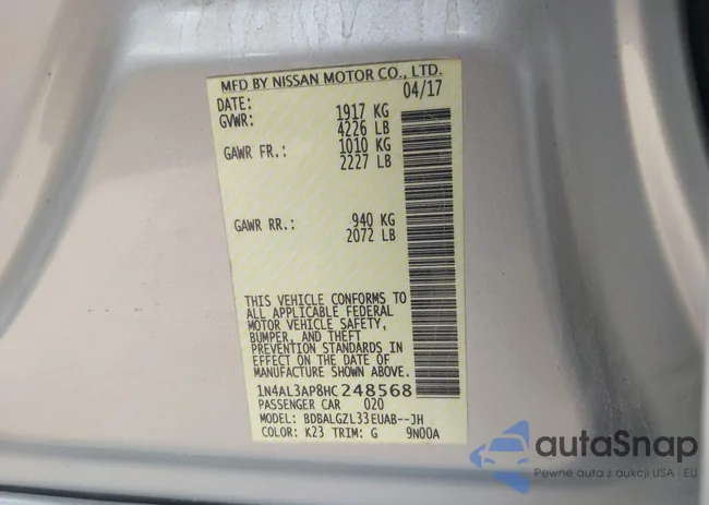 1N4AL3AP8HC248568: 42502578