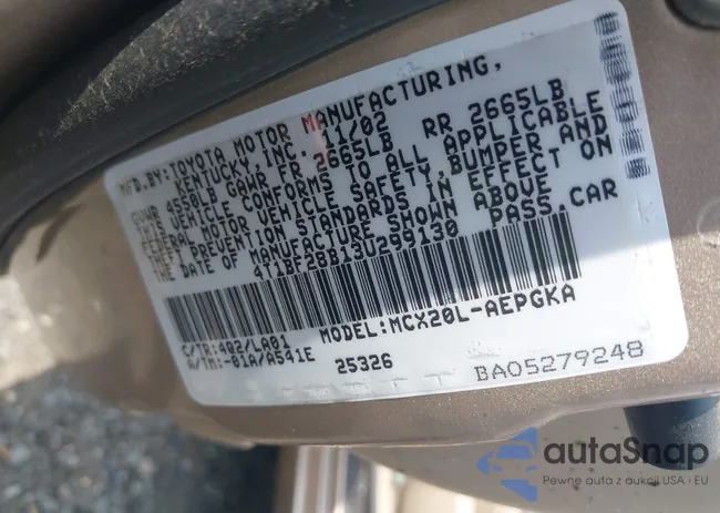 4T1BF28B13U299130: 42502602