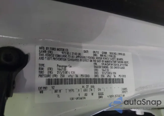 1FADP3F22GL211156: 42502613